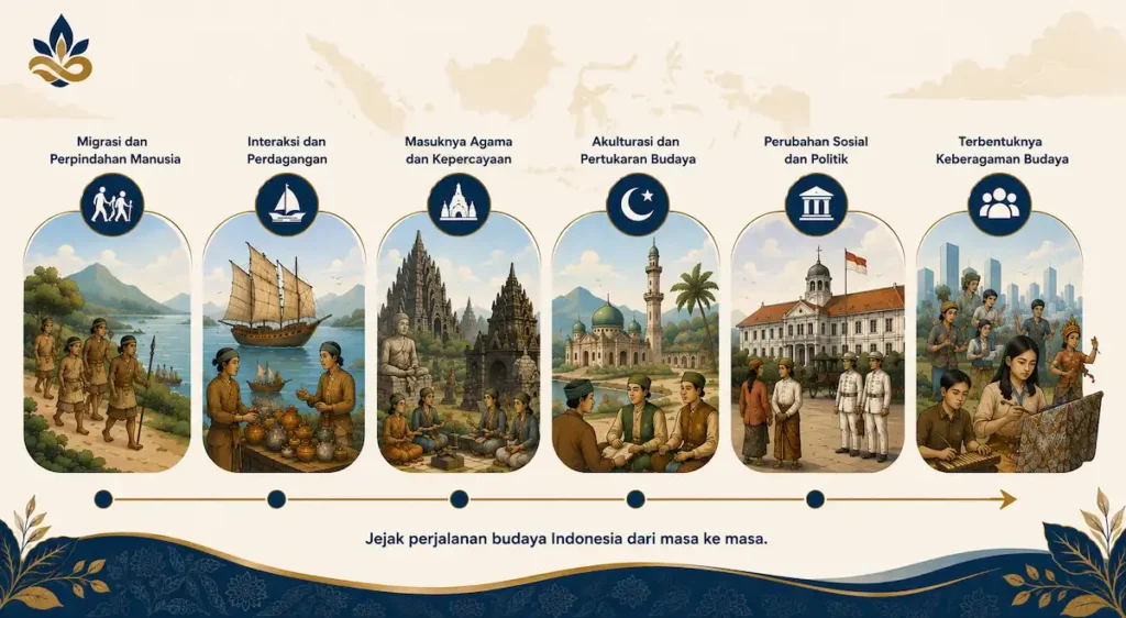 Timeline perkembangan budaya Indonesia dari masa ke masa