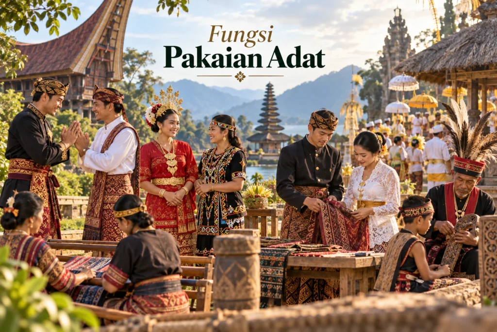 Pakaian tradisional digunakan dalam konteks kegiatan budaya