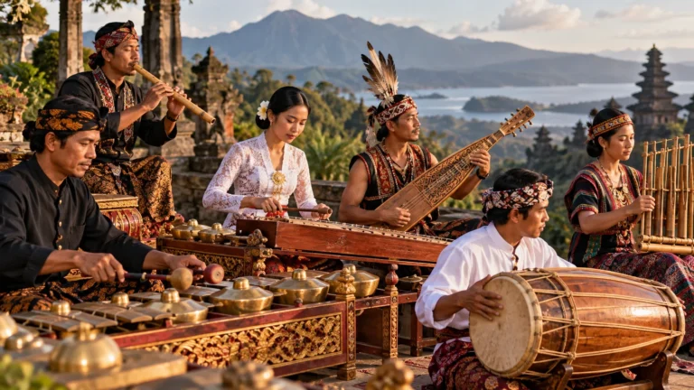 Musik tradisional Indonesia dengan beragam alat musik