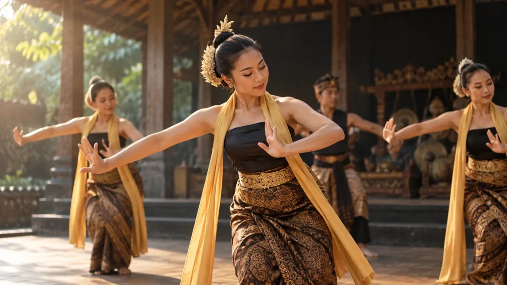 Pertunjukan tari tradisional sebagai bagian dari seni budaya Indonesia
