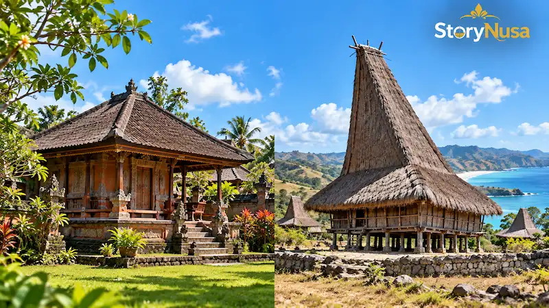 Contoh keragaman rumah tradisional Bali, Nusa Tenggara
