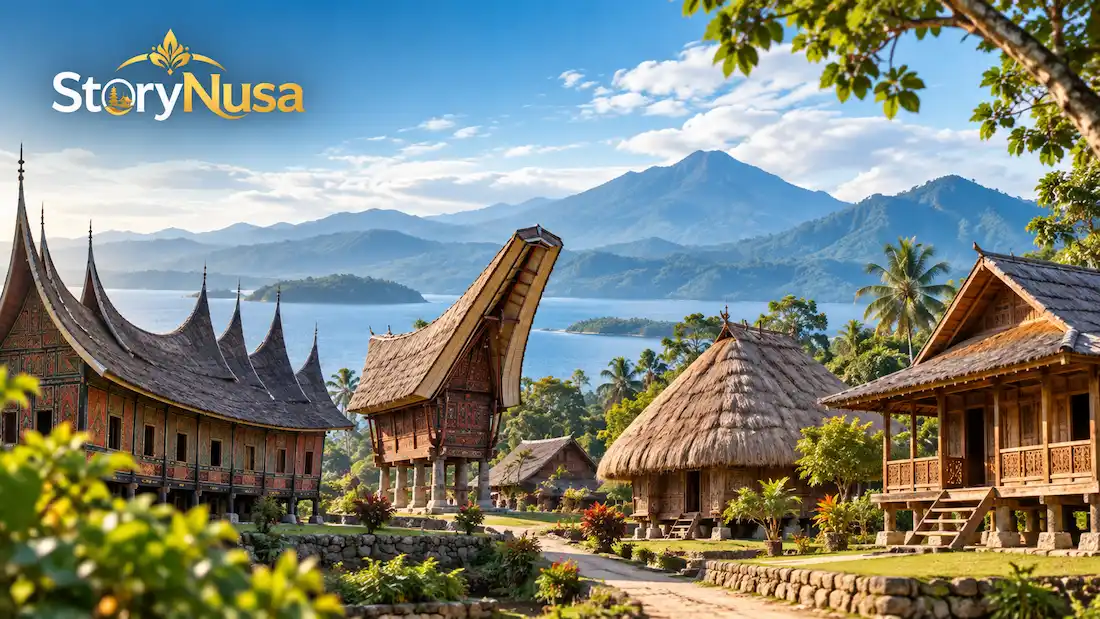 Keragaman rumah adat Indonesia dalam berbagai bentuk dan lingkungan